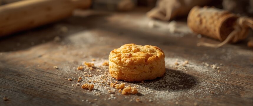 Yellow-colored biscuit that tastes sweet and salty.