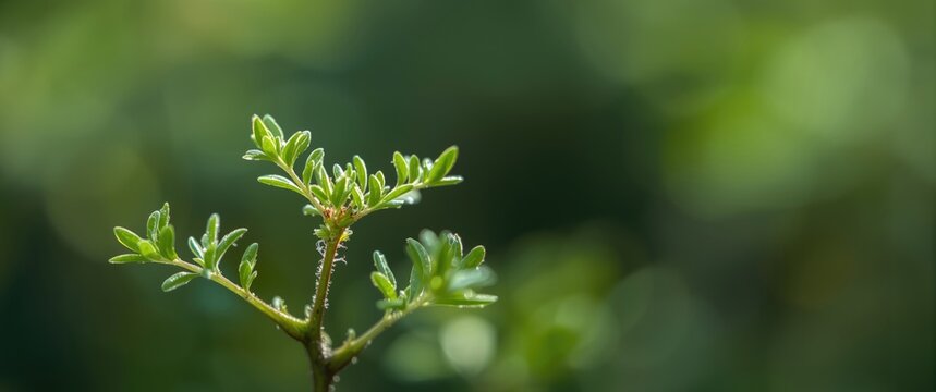 Tiny bright green leaves and fine, branching stems of Pilea microphylla