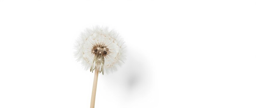 White background with dandelion blowball isolated