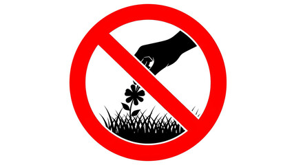 Do Not Pick Flowers Sign Nature Protection Symbol