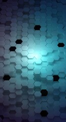 Abstract background of interconnected blue hexagonal geometric shapes