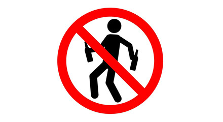 No Alcohol Or Drunkenness Prohibition Sign On Black Background