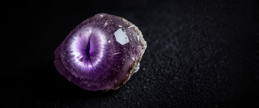 Rare Violet Cat's Eye Scapolite Mineral Featuring a Dark Textured Backdrop