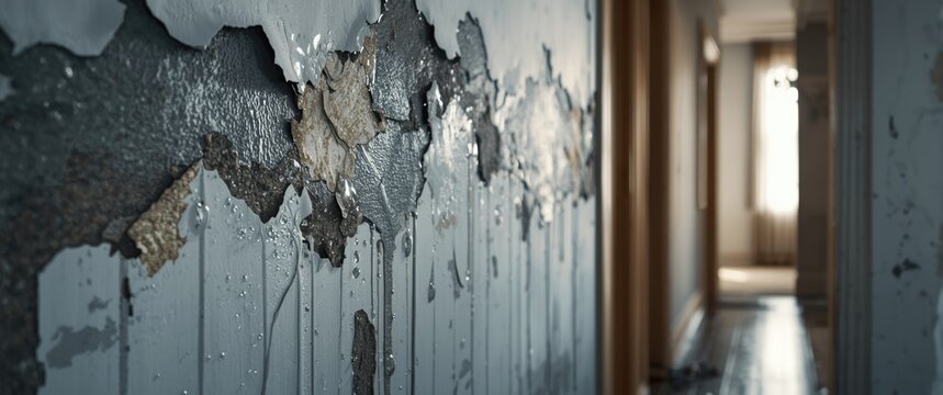 Damage inflicted by dampness on wall surfaces in modern homes