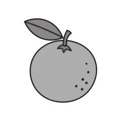 Stylized Halftone Orange Fruit Illustration