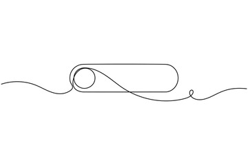 Obraz premium UI toggle switch icon continuous one line drawing on white background minimalist enable and disable symbol outline vector illustration