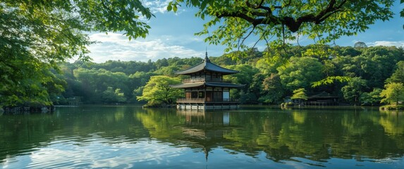 Nara Park featuring Ukimido, Sagiike, and vibrant greenery in Nara City, Nara Prefecture
