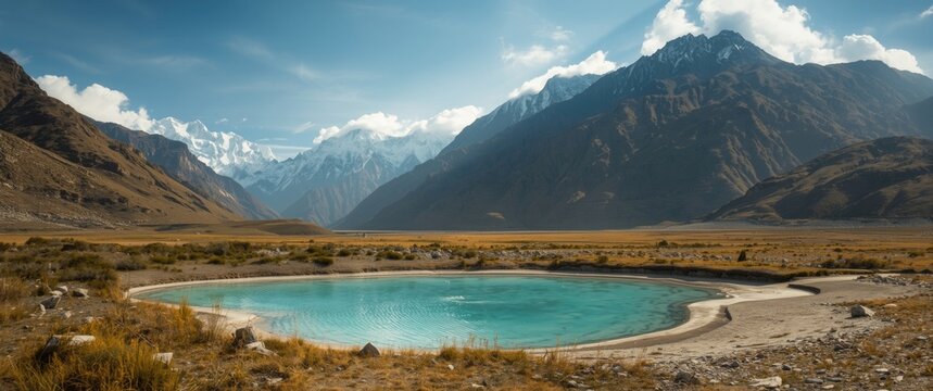 Yading's Milk Sea: Small Blue Pool in the Mountain Valley of Sichuan, China