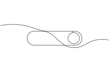 Fototapeta premium UI toggle switch icon continuous one line drawing on white background minimalist enable and disable symbol outline vector illustration