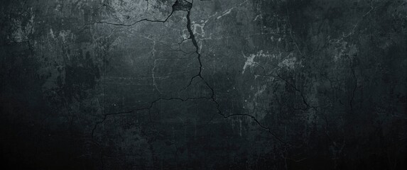 Fototapeta premium Creepy black cement concrete surface with scratches and dark background