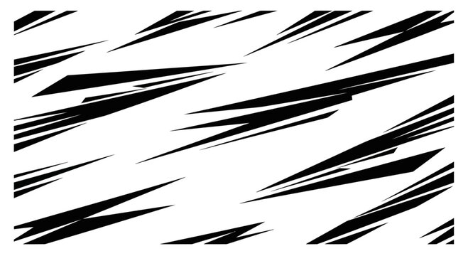Black Abstract Shapes on White Background.