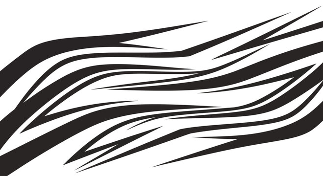 Black Abstract Wavy Lines Design Element.