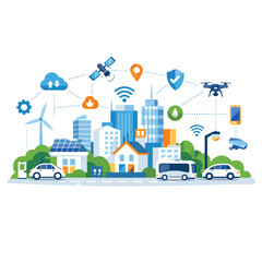 Fototapeta premium Connected urban environment with smart technology