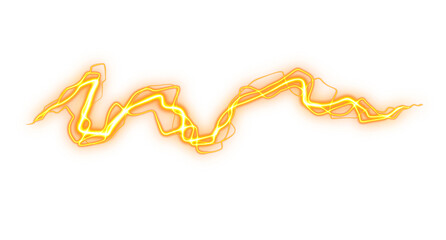 Abstract orange yellow Lightning Bolt Energy Strike element