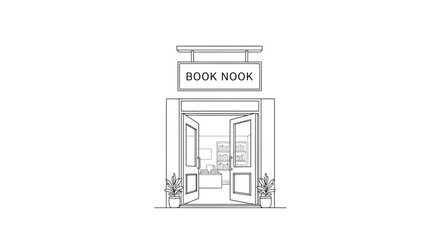 Bookshop Exterior with Signage and Entrance.