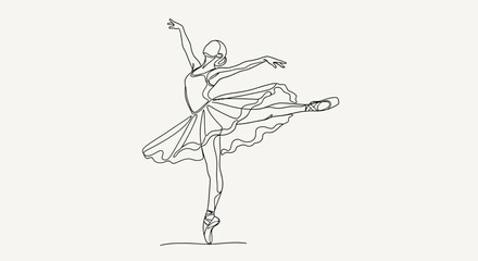 Ballet Dancer in Elegant Pirouette Pose. © Shal_Kafa_Alfattah