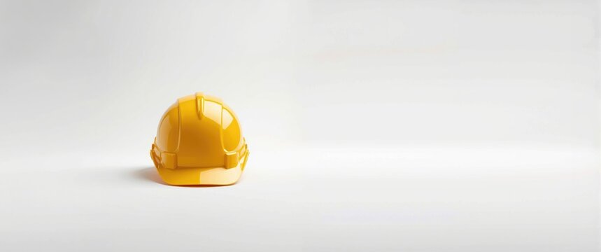 White Background with a Yellow Hard Plastic Hat