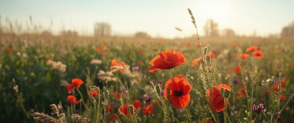 Rhineland-Palatinate, Germany: Red Poppy Flowers in June