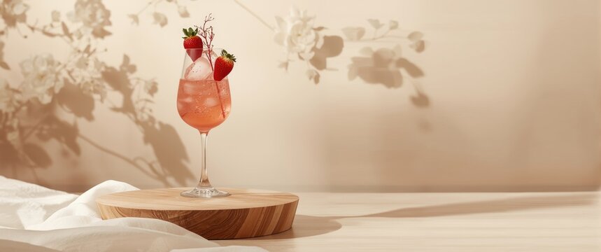 Frose Summer drink blended with strawberries and rose wine