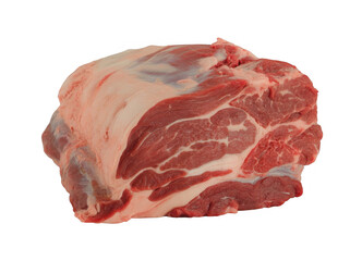 Raw beef cut with marbling and fat meat isolated on a transparent background