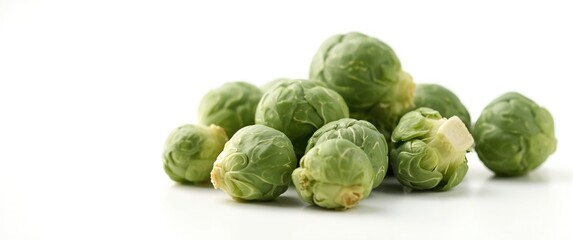 Obraz premium Isolated Brussels Sprouts Against White Background