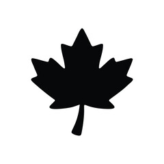Maple leaf silhouette icon vector flat design.