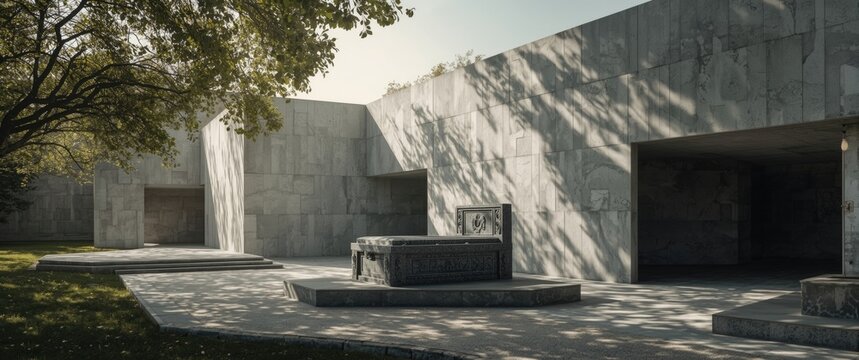 In Tresigallo, Italy, a Rationalist cemetery featuring the tomb of Edmondo Rossoni, the city founder