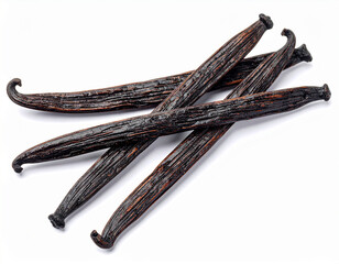 Frische Vanilleschoten auf wei&szlig;em Hintergrund