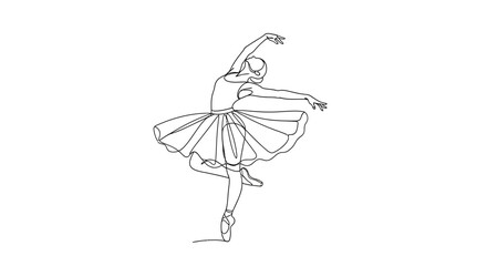 Ballerina dancing on one leg gracefully. © Shal_Kafa_Alfattah