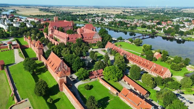 Malbork Castle on the Nogat River in Poland