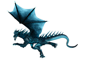 Fototapeta premium 3D Rendering Fairy Tale Dragon on White