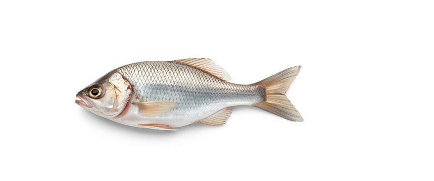 Freshwater Tilapia fish isolated against a white background