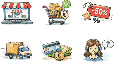 Ecommerce and Online Shopping Icons