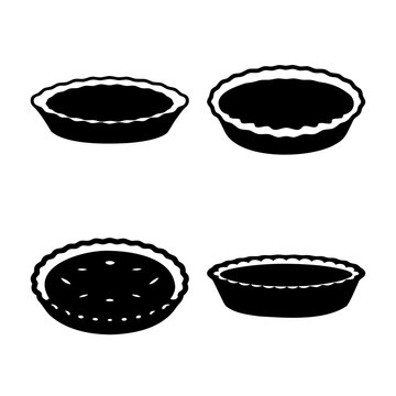 A collection of diverse pie crust silhouettes in various stages of preparation and filling