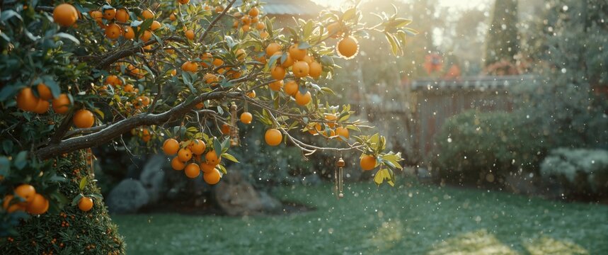 New Year ornament with Japanese orange