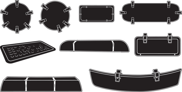Various black computer keyboard keycap designs and shapes collection