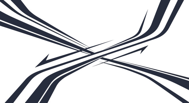 Black Abstract Lines Crossing Paths.