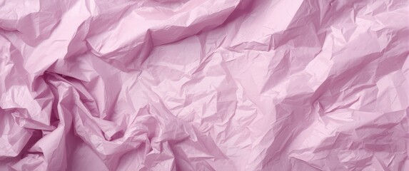 Fototapeta premium Crumpled pink paper texture as a trendy color and surface for text and design