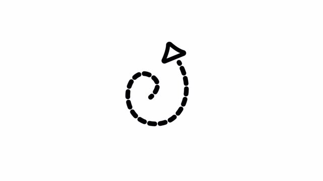 Dotted arrow clockwise rotate refresh reload process cycle 4k Alpha channel