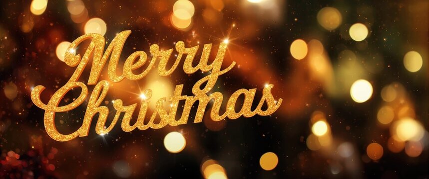 Sparkling figures spelling Merry Christmas