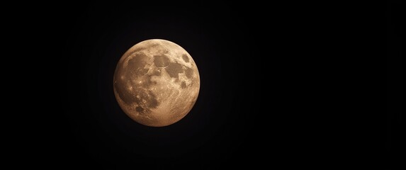 Obraz premium Detailed Moon shot isolated on a dark background, ideal for space-related visuals