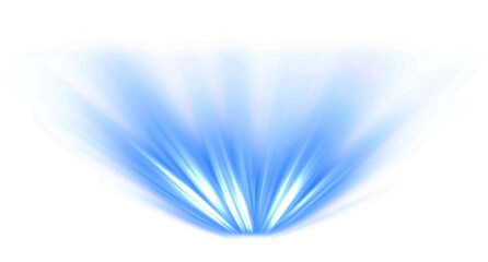 Dynamic Blue Light Rays Burst Effect Isolated on Transparent Background