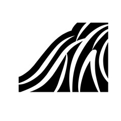 black and white zebra corner pattern