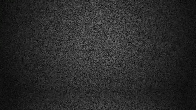Abstract TV Static Noise Texture Animation, Signal Interference and Broadcast Error Concept, Dark Screen Background, 4K