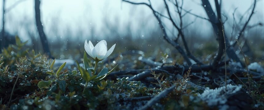North Pole's white flower