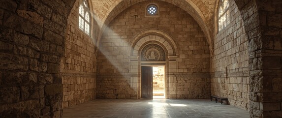 Fototapeta premium The Church of the Sepulchre of Saint Mary, or Tomb of the Virgin Mary, is a Christian burial site in the Kidron Valley beneath Mount of Olives, Jerusalem