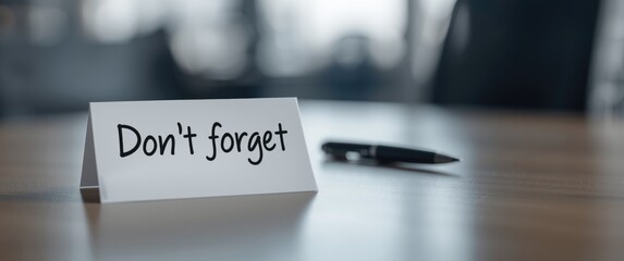 Reminder note featuring 'Don't forget' text