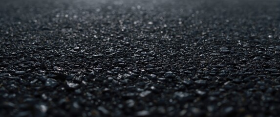 Asphalt surface texture on black background
