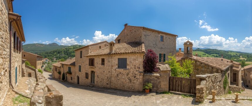 Segovia's Pedraza village entrance in Castilla Leon, Spain