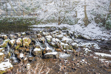 京都 貴船川の雪景色